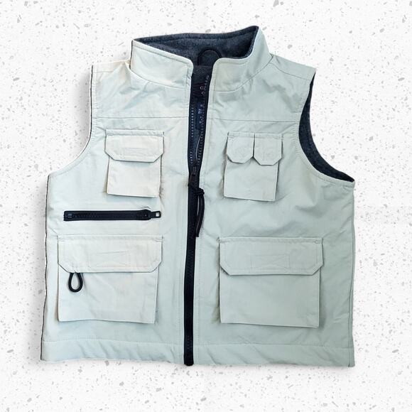 VTG 90s Tan Fleece Line Full Zip Vest Sz Youth 4T Deadstock - Picture 1 of 3